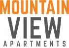 Logo with the text "Mountain View Apartments," featuring "MOUNTAIN" in orange and "VIEW APARTMENTS" in gray on a white background.